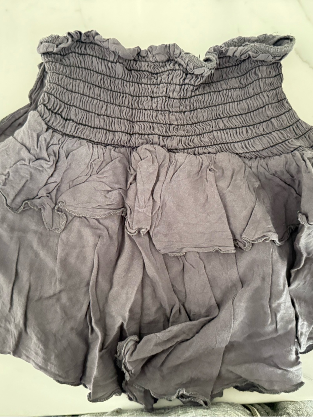Chic 2 Chic Smocked Ruffle skirt - Dusty Lavender